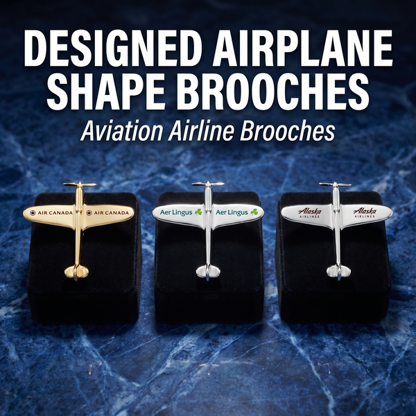 Designed Airplane Shape Brooches