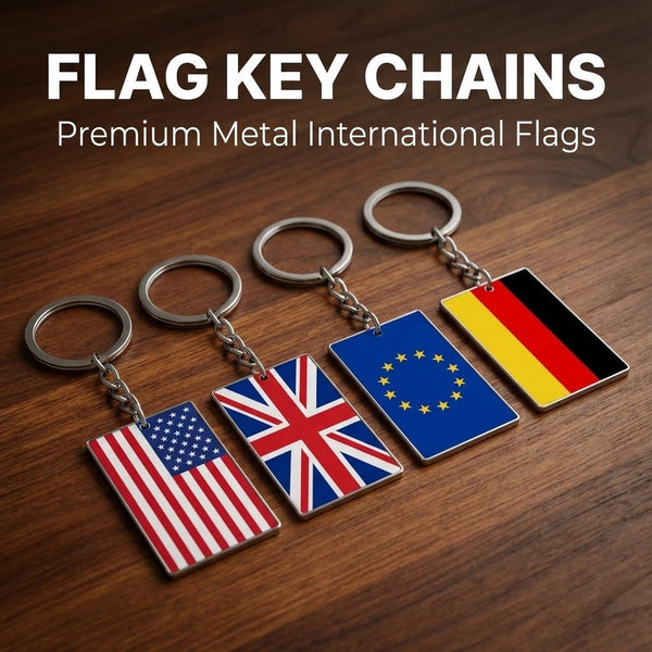 Designed Stainless Steel Flag Key Chains