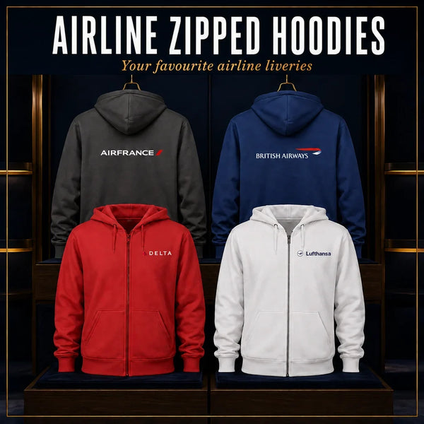 Airline Zipped Hoodies