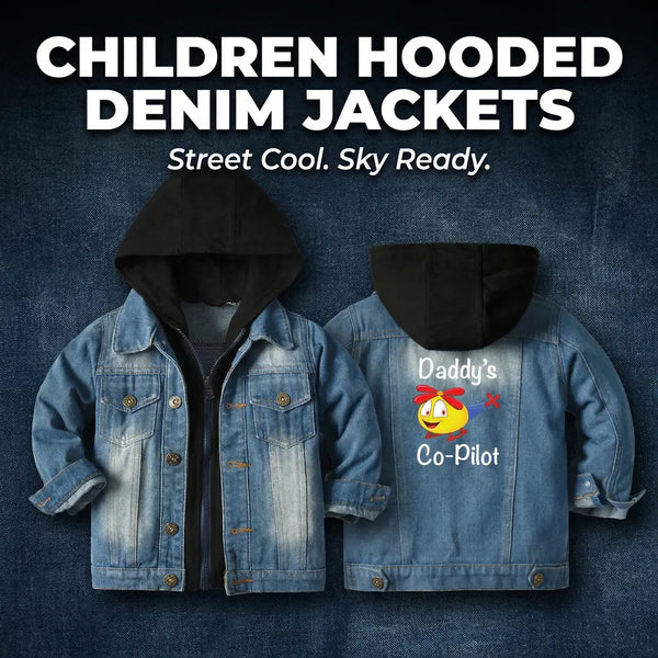 Children Hooded Denim Jackets