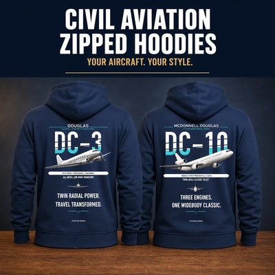 Civil Aviation Zipped Hoodies