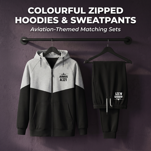 Colourful Zipped Hoodies + Sweatpants Sets