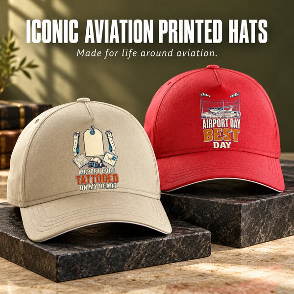 Iconic Aviation Printed Hats