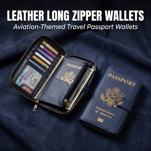 Leather Long Zipper Wallet