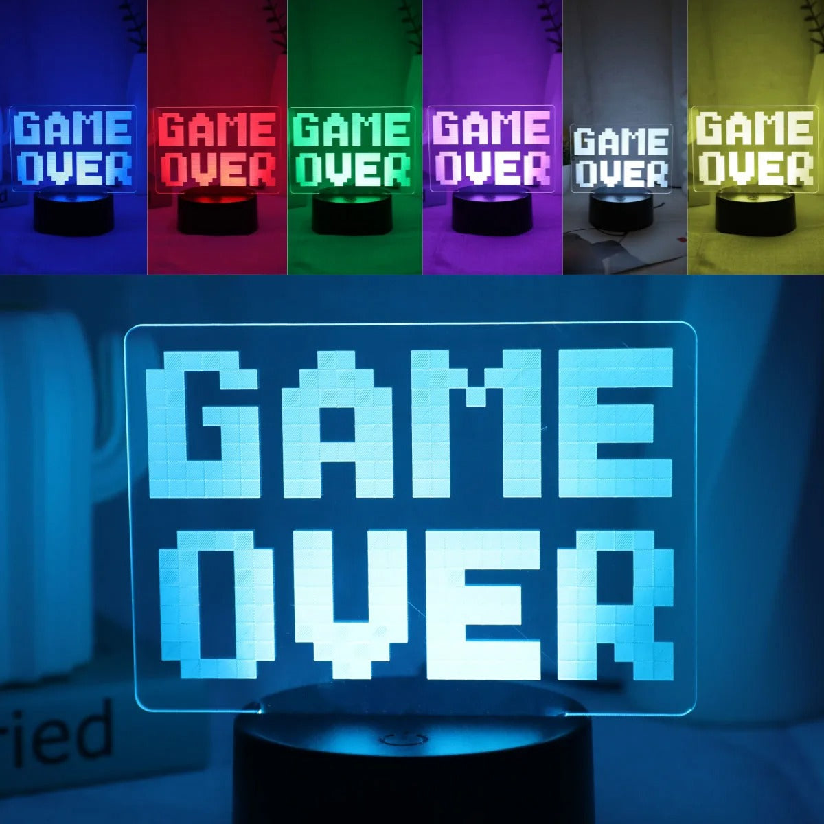 GAME Over Visual Atmosphere Designed Night Lamp