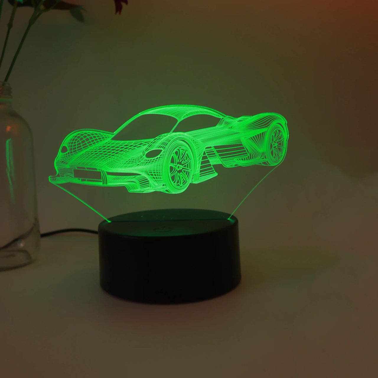 Sports Car Pattern 3D Designed Night Lamp