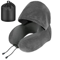 Thumbnail for Memory Foam Hooded U-Shaped Travel Pillow: Portable Neck Support for Multiple Scenes