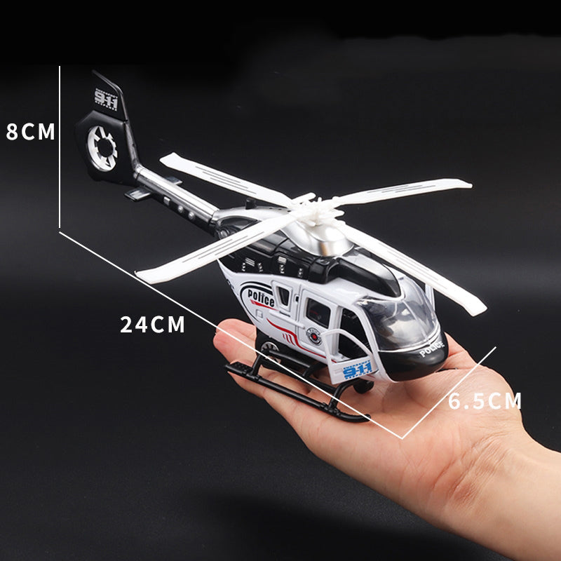 1:64 Scale Military Helicopter Alloy Toy Model (Retroactive Motion, Sound & Light Effects)