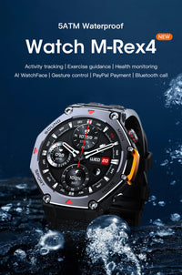 Thumbnail for Rugged Military Smartwatch: Men's Outdoor Sports Watch with GPS Tracking, 5ATM Waterproof & HD Bluetooth Calls