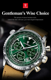 Thumbnail for Luxury Military-Inspired Men's Quartz Watch: Premium Leather Strap, Waterproof Design with Chronograph, Date & Luminous Display