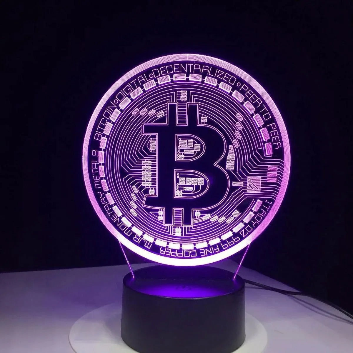 Bitcoin Coin Art 3D Designed Night Lamp