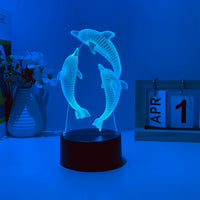 Thumbnail for 3D Three Dolphins Designed Night Lamp