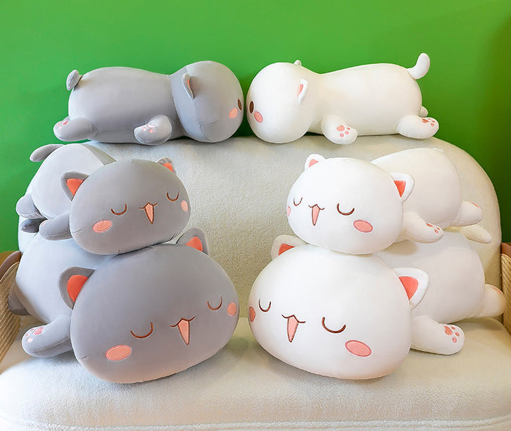 40-70cm Kawaii Climbing Peach Cat Plush Doll