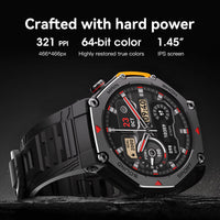 Thumbnail for Rugged Military Smartwatch: Men's Outdoor Sports Watch with GPS Tracking, 5ATM Waterproof & HD Bluetooth Calls