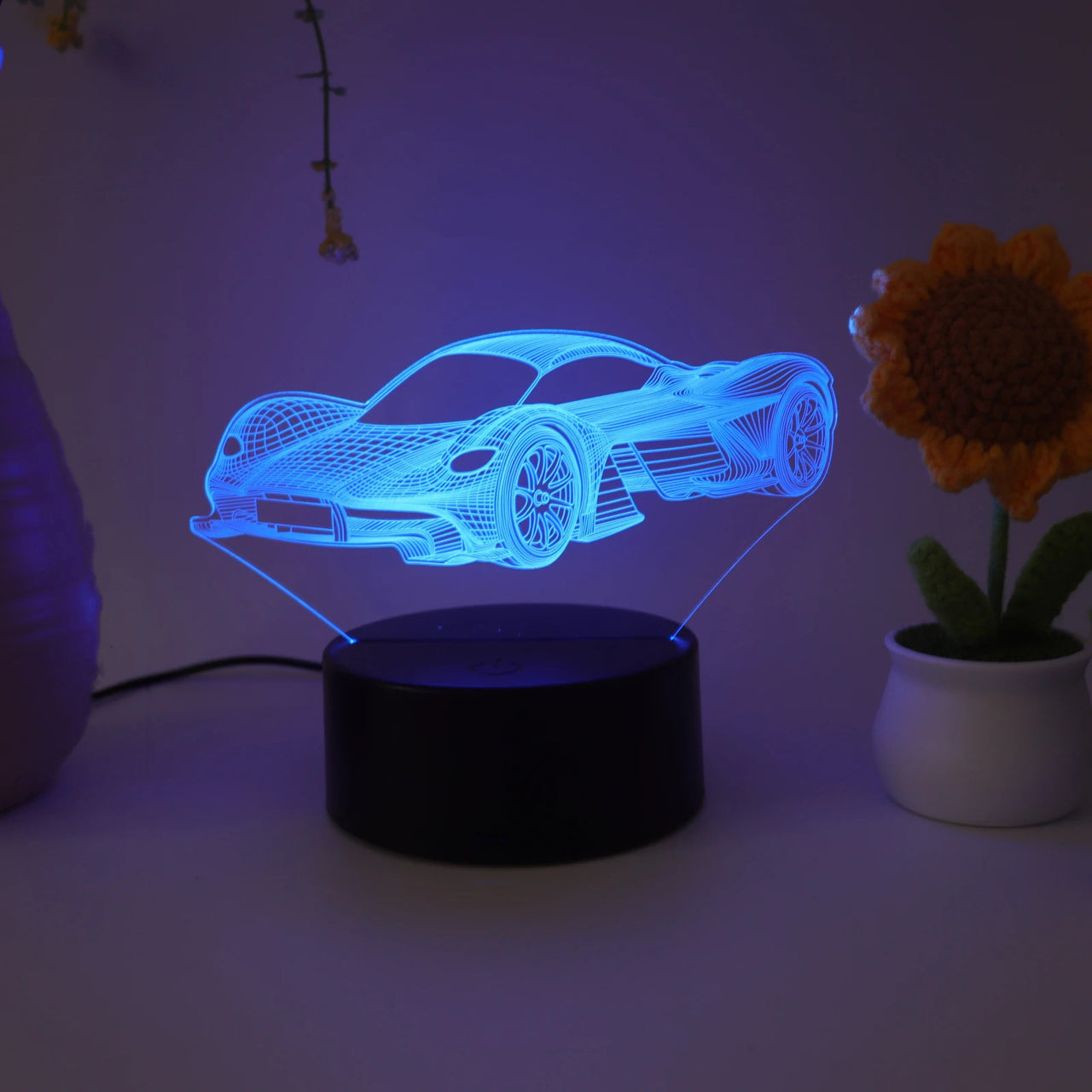 Sports Car Pattern 3D Designed Night Lamp