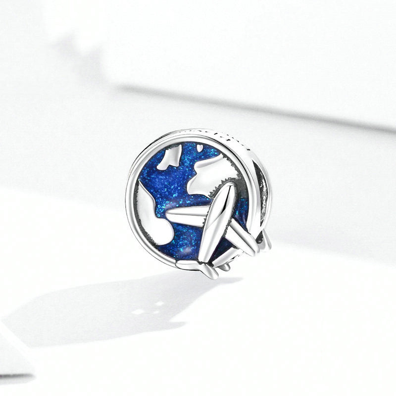 925 Silver Travel Plane Around the World Bracelet