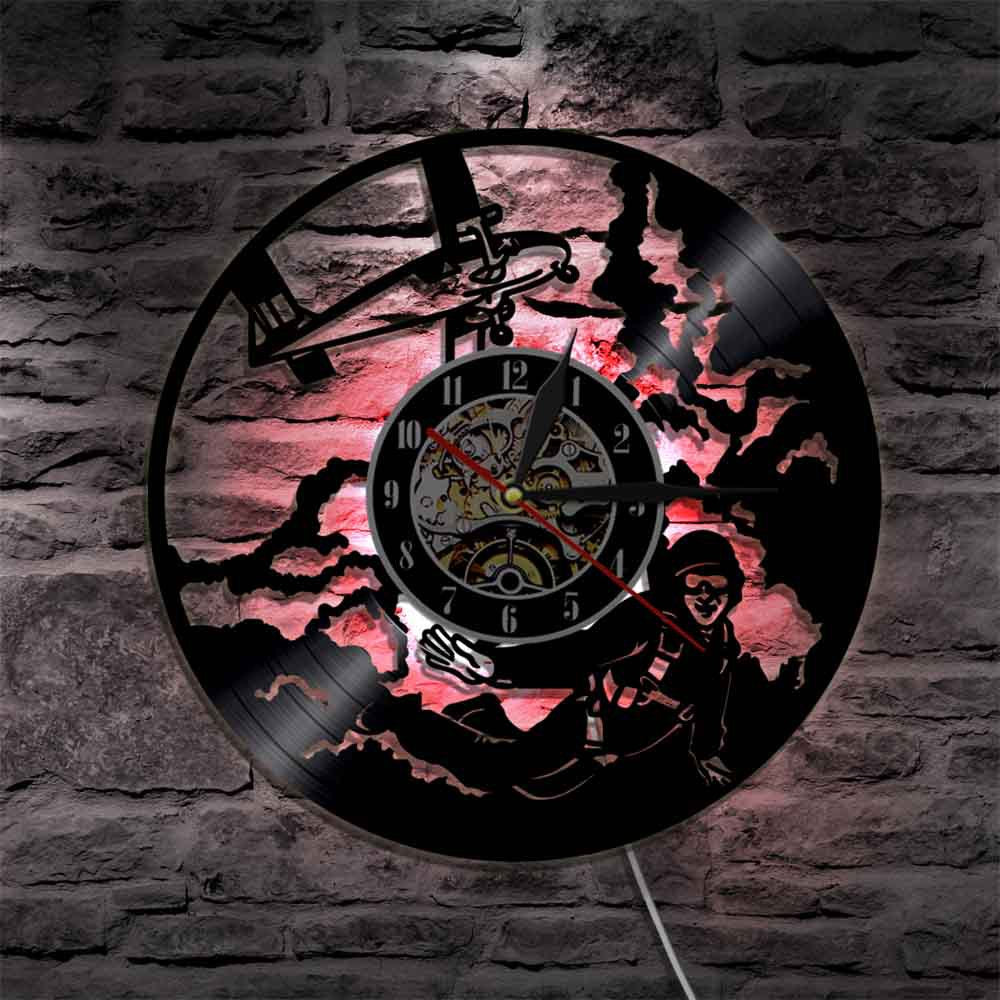 Pilot Skydiving Sports Designed Wall Clocks