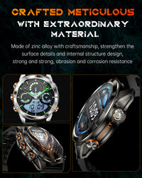 Thumbnail for KT88 Sports Smart Watch: 1.7 Inch Fitness Recording Flashlight, Compass & Large Battery