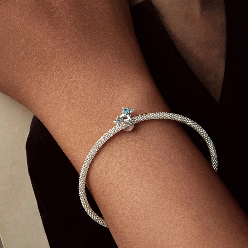 925 Silver Airplane Starburst Bracelet