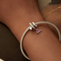 Thumbnail for 925 Silver Pink Paper Airplane Love Letter Bracelet