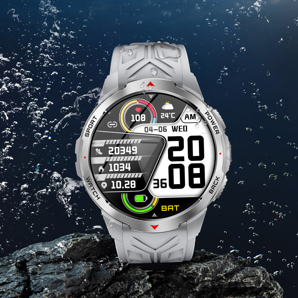 KT88 Sports Smart Watch: 1.7 Inch Fitness Recording Flashlight, Compass & Large Battery