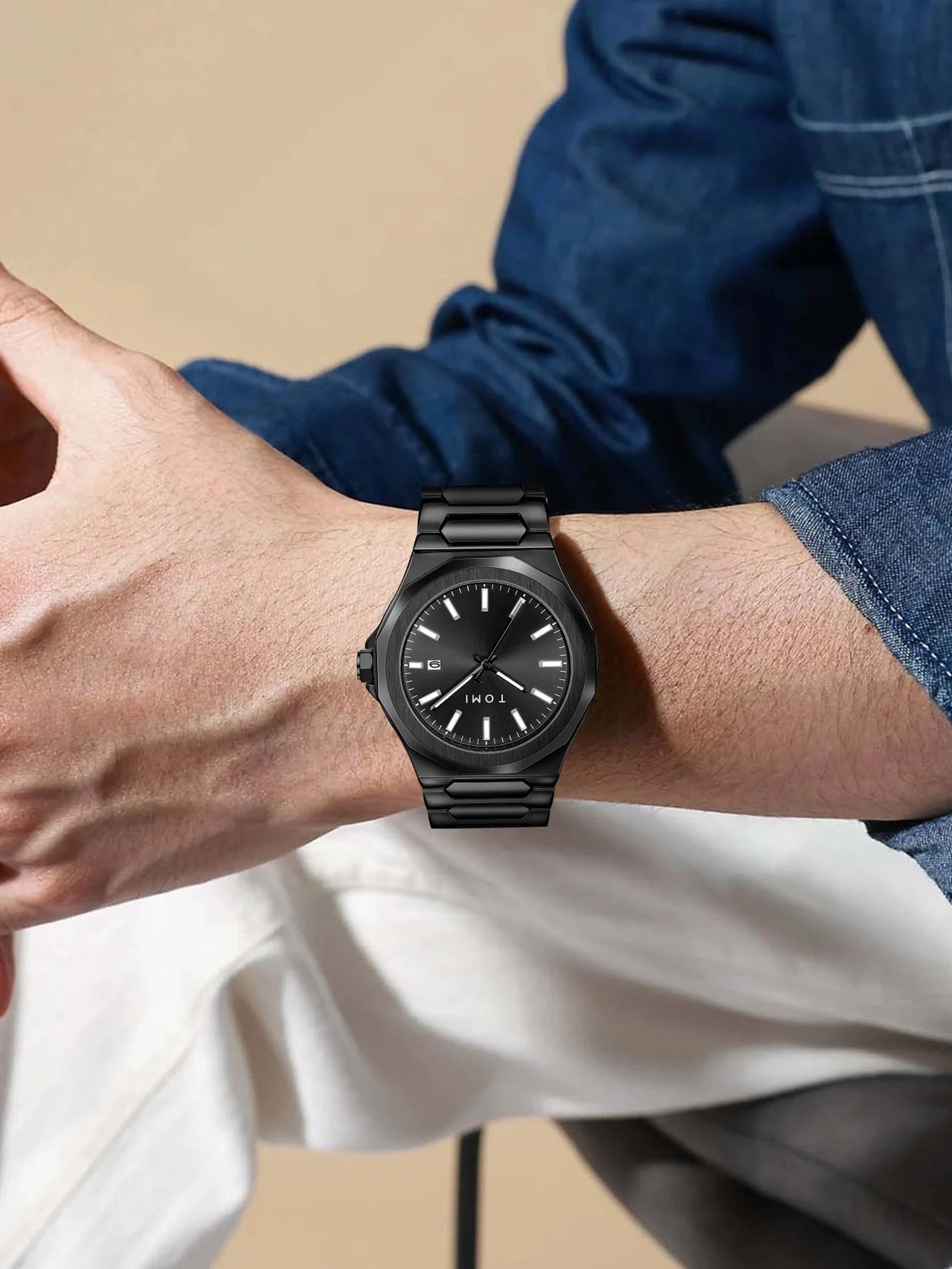 Relogio Masculino Gift Box: Luxury Business Quartz Watch with High-Quality Rose Gold Case (Simple & Versatile)