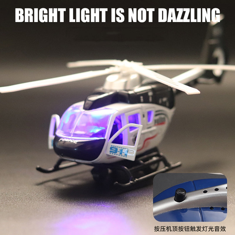 1:64 Scale Military Helicopter Alloy Toy Model (Retroactive Motion, Sound & Light Effects)