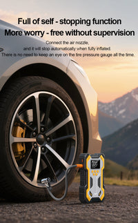 Thumbnail for 10000mAh 6000A Car Jump Starter: Air Compressor, LCD Screen