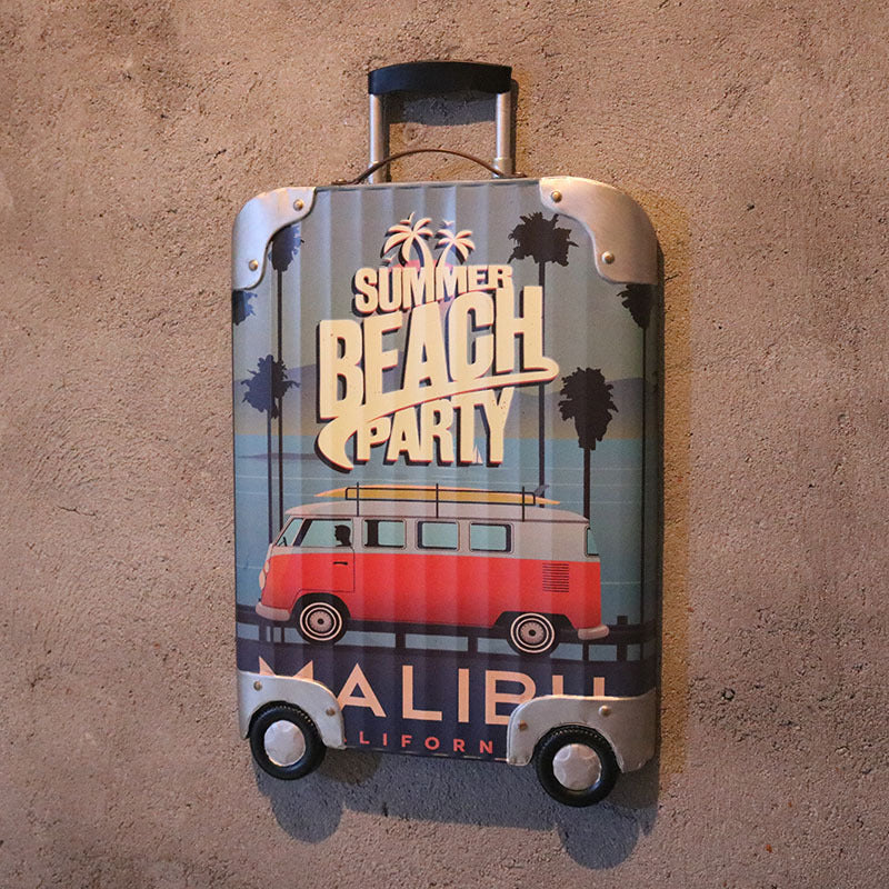 American Country Retro Iron Three-Dimensional Suitcase Decorative Wall Hanging