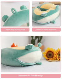 Thumbnail for Cartoon U-Shaped Memory Cotton Neck Pillow: Soft Travel Headrest