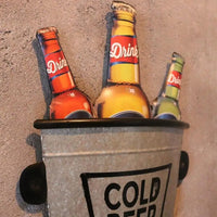 Thumbnail for Industrial Iron Barrel Beer Bottle Wall Decor