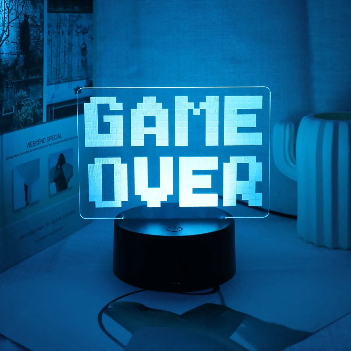 GAME Over Visual Atmosphere Designed Night Lamp