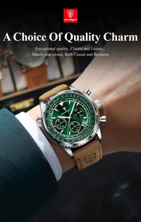 Thumbnail for Luxury Military-Inspired Men's Quartz Watch: Premium Leather Strap, Waterproof Design with Chronograph, Date & Luminous Display