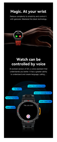 Thumbnail for Rugged Military Smartwatch: Men's Outdoor Sports Watch with GPS Tracking, 5ATM Waterproof & HD Bluetooth Calls