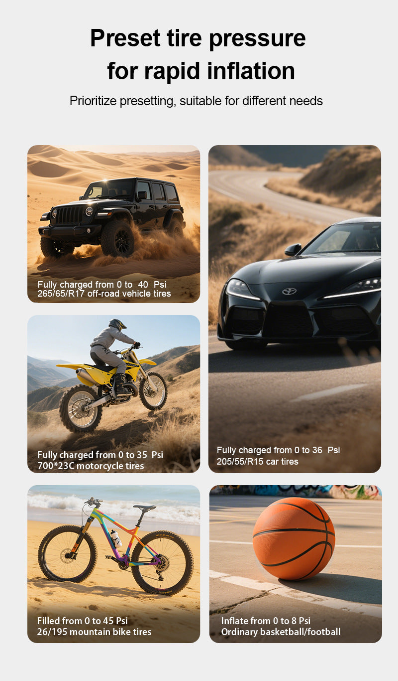 10000mAh 6000A Car Jump Starter: Air Compressor, LCD Screen