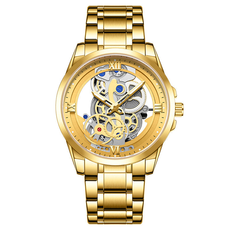 Night Light Skeleton Quartz Wristwatch