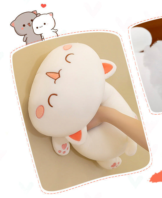 40-70cm Kawaii Climbing Peach Cat Plush Doll