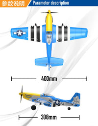 Thumbnail for P51D Mustang 400mm EPP RC Plane (2.4Ghz 4CH, Xpilot, 1-Key Aerobatic) 761-5 Blue - view 11