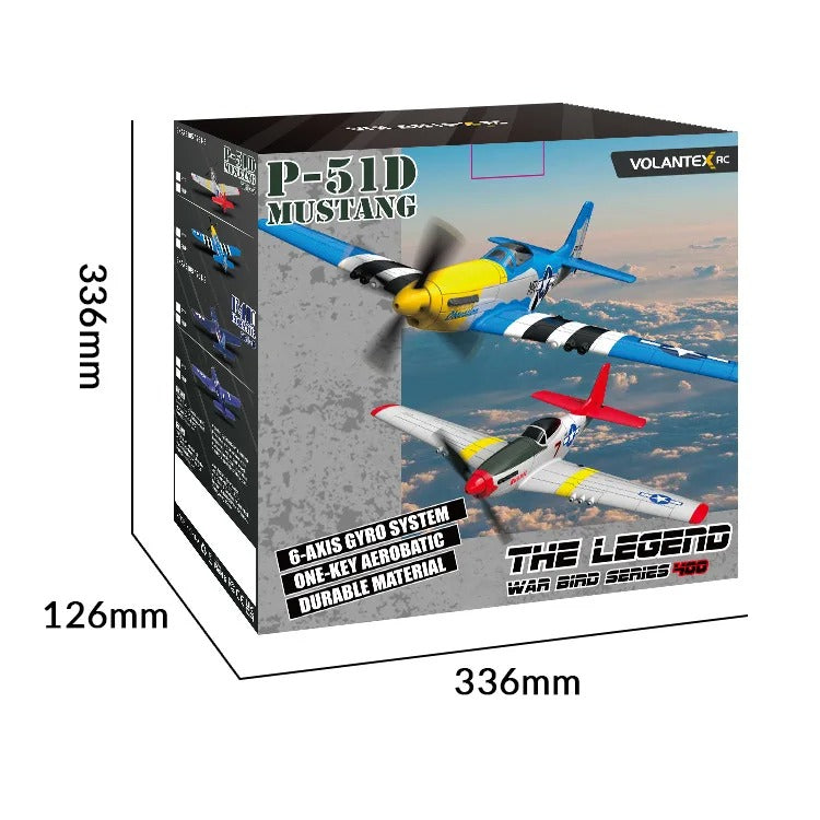 P51D Mustang 400mm EPP RC Plane (2.4Ghz 4CH, Xpilot, 1-Key Aerobatic) 761-5 Blue - view 12