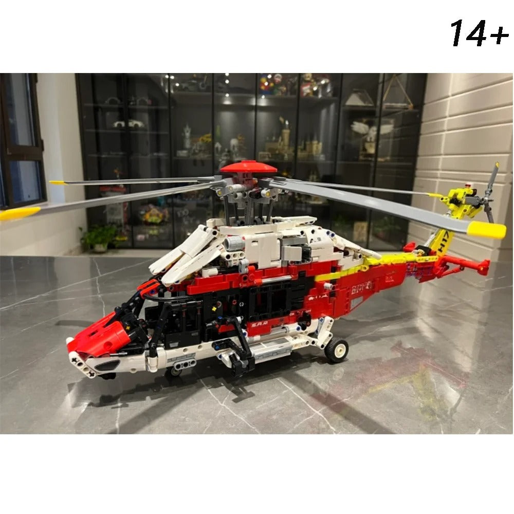 42145 Technical Airbus H175 Rescue Helicopter Building Set (Motorised Spinning Rotors)