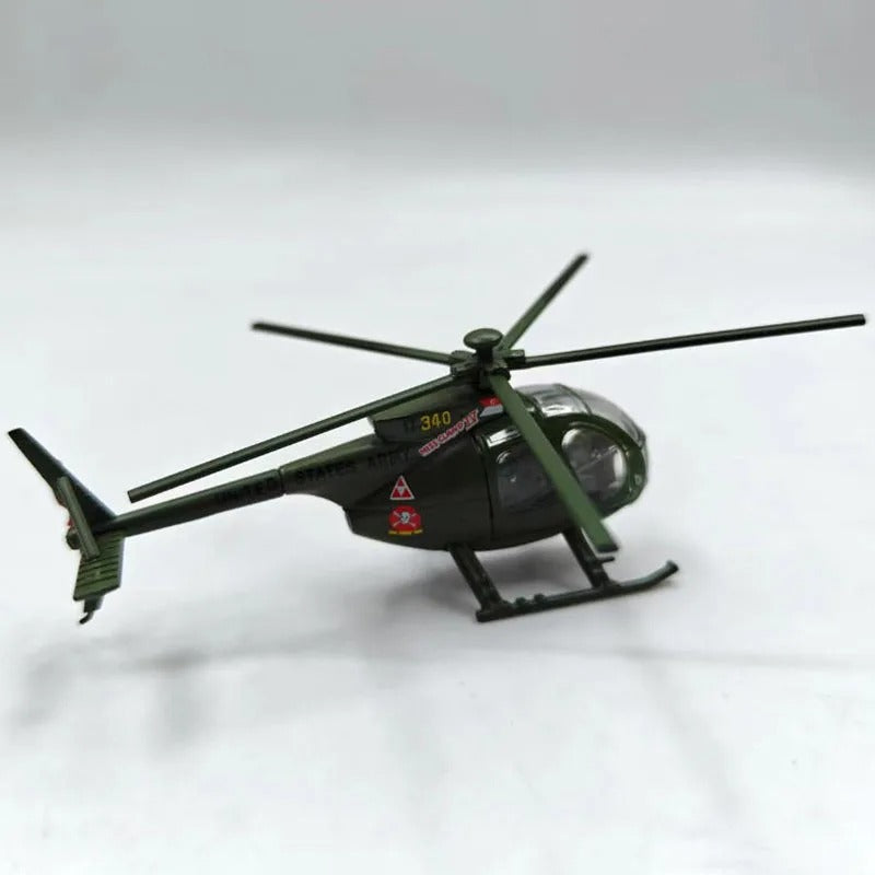 Diecast 1:100 Scale Alloy US OH-6A Classic Helicopter Model