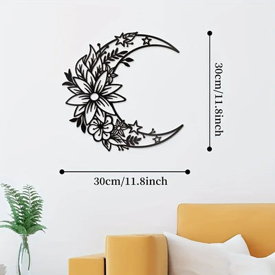 Moon Metal Sign Wall Sculpture 30x30CM aviation design on premium decorative material hanging wall decoration.