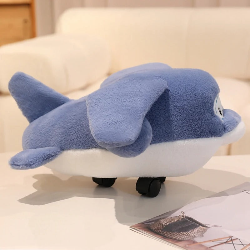 Large Airplane Plush Toy With Wheels