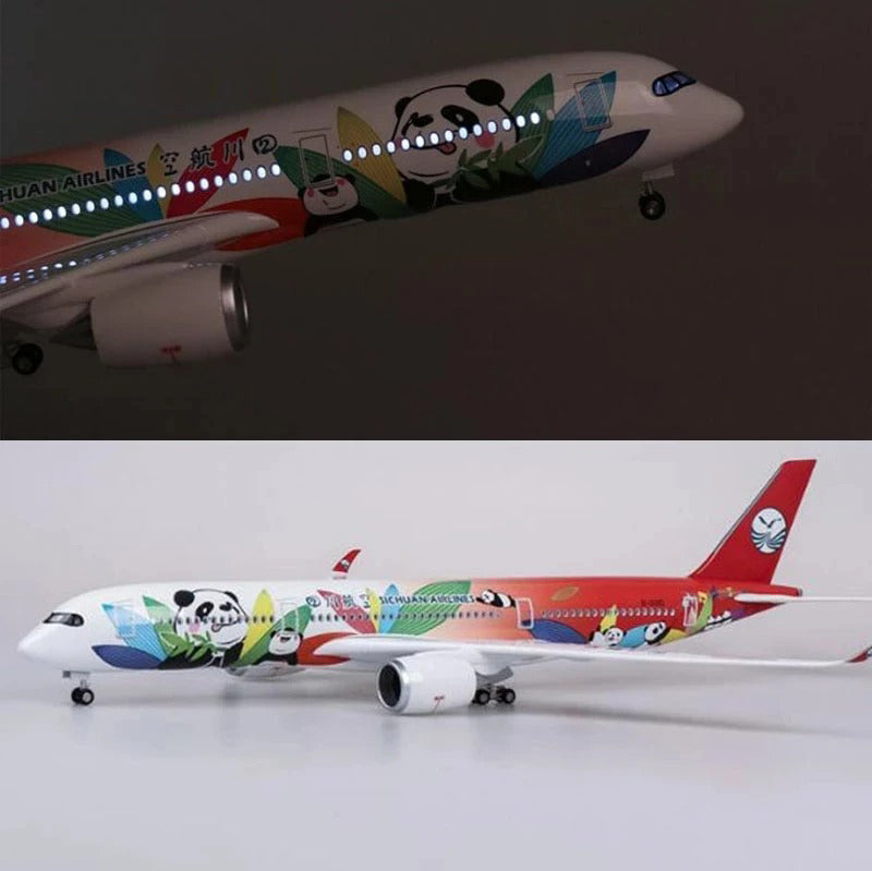 Sichuan Panda Airbus A350 Airplane Model (1/142 Scale)