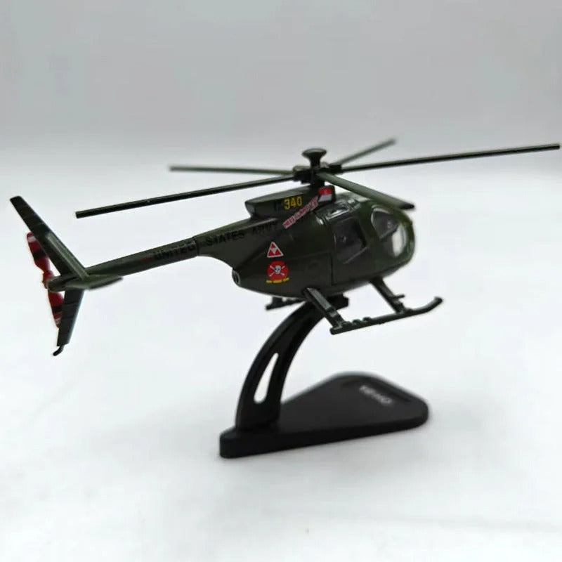 Diecast 1:100 Scale Alloy US OH-6A Classic Helicopter Model