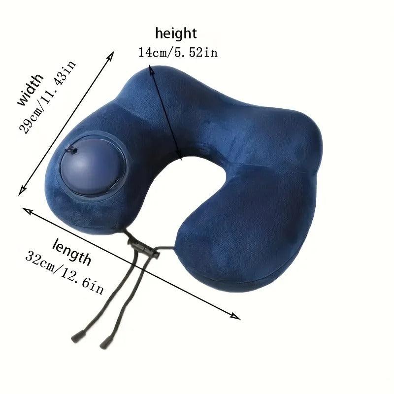 Inflatable U-Shaped Double Hump Neck Pillow: Portable for Outdoor Travel