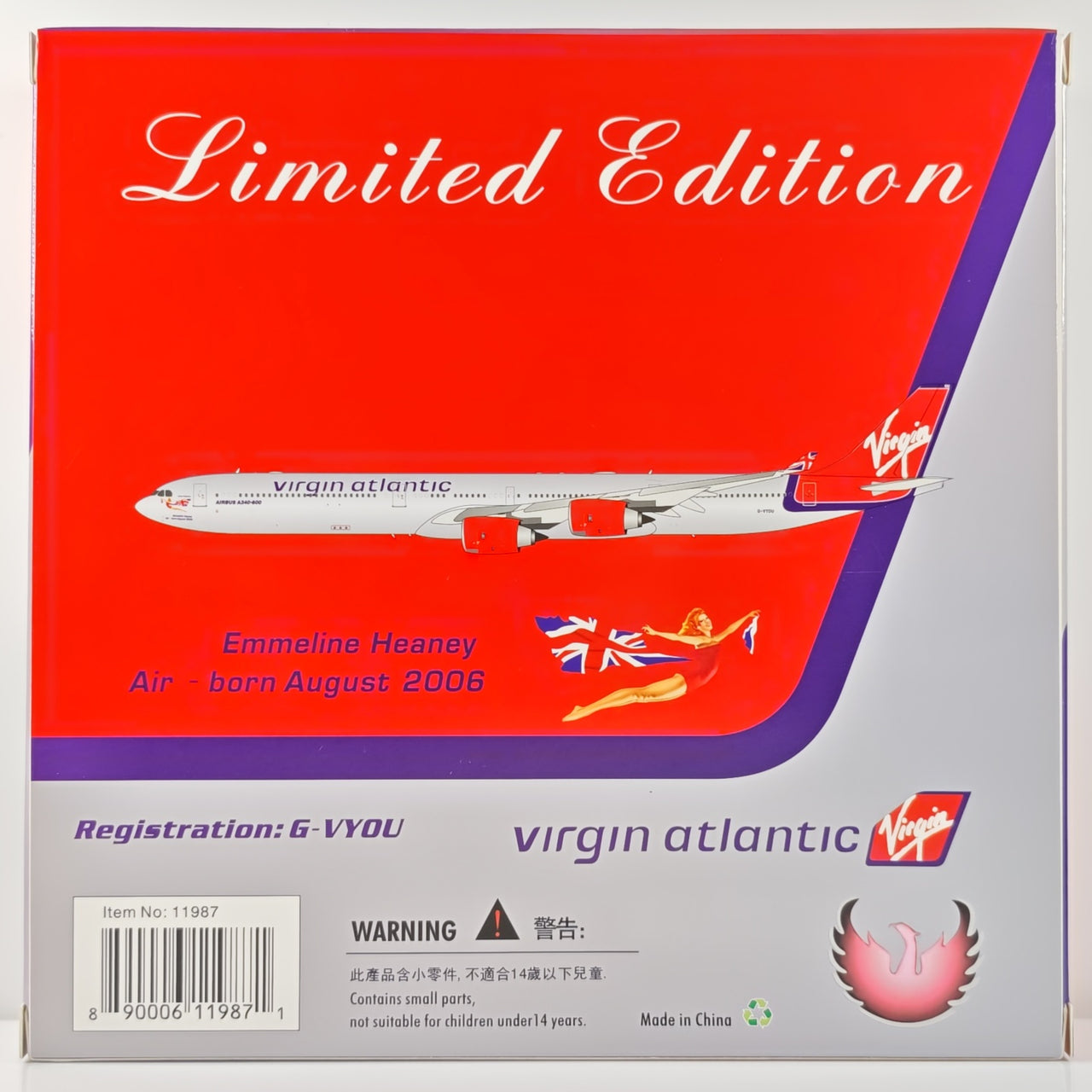 Virgin Atlantic Airbus A340-600 G-VYOU Airplane Model 1/400 Scale