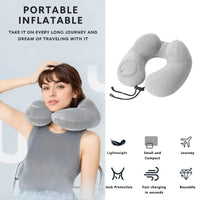 Thumbnail for Inflatable U-Shaped Double Hump Neck Pillow: Portable for Outdoor Travel