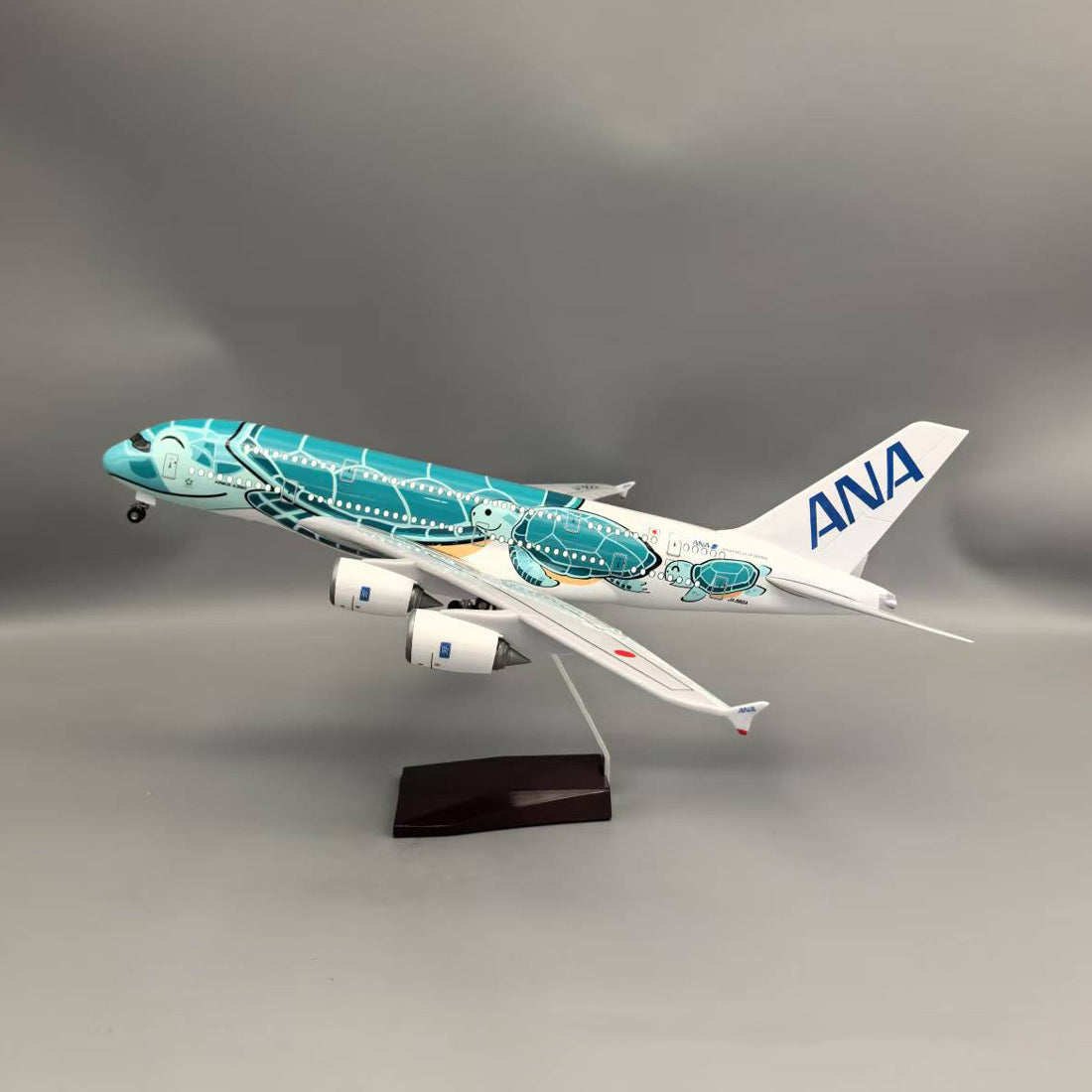 Air Japan ANA Green Sea Turtle Airbus A380 Airplane Model (1/160 Scale)