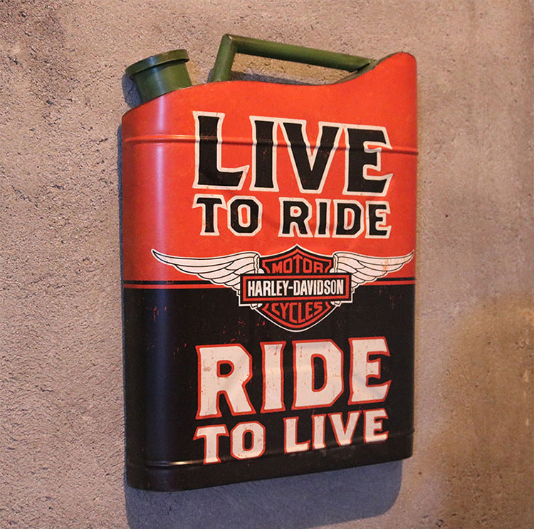 American Country Retro Iron Oil Drum Decorative Wall Hanging